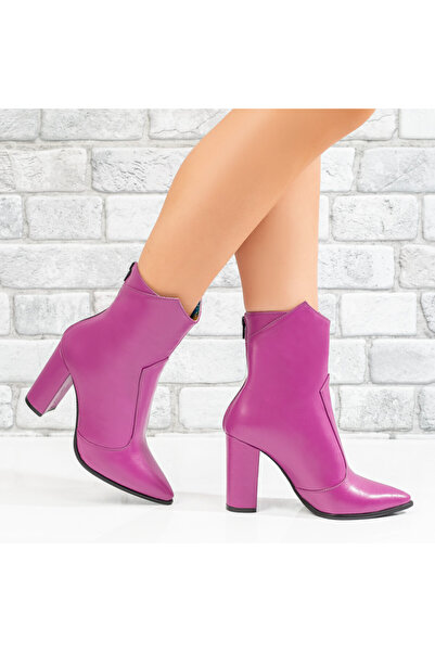 BMoD Ghete de damă din piele naturală mov cu vârf ascuțit MOD10653