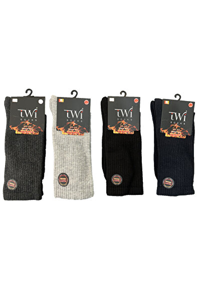 REMSA Unisex 40-44 Χειμερινές θερμικές κάλτσες με επένδυση στο κάτω μέρος των ποδιών 4-συσκευασία TWİ-02-4-συσκευασία Μαύρο Ναυτικό Μπλε Ανθρακί Γκρι