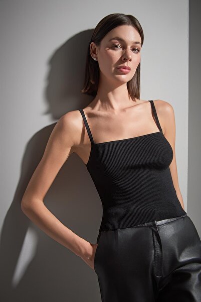 JOIN US Strappy Black Knitwear Tank Top