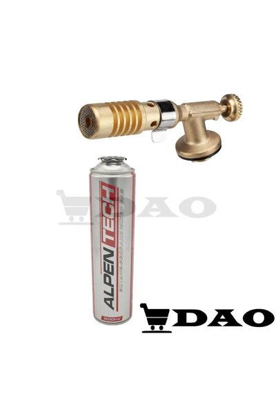DAO Arzător portabil pe gaz 7013 C, cu filet, alamă, filet universal tip 7/16, rezervă ALPEN 600 ml