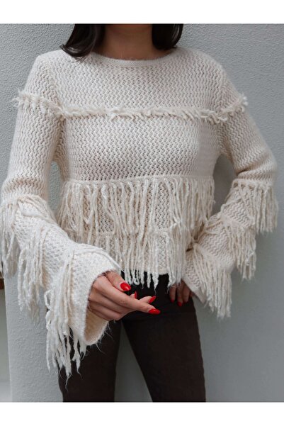 ESRAHELVACI Fringed Casual Knitted Sweater