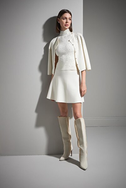 JOIN US Kloş Mini Triko Etek