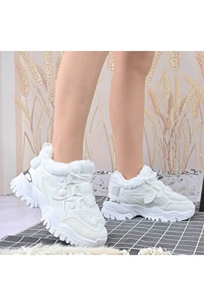 Tmall Pantofi sport pentru femei, cu interior moale, D1453, albi