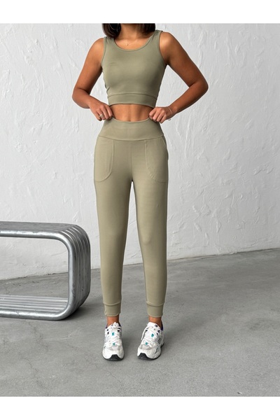 OPENDO Yüksek Bel Dar Paça Jogger Eşofman Altı