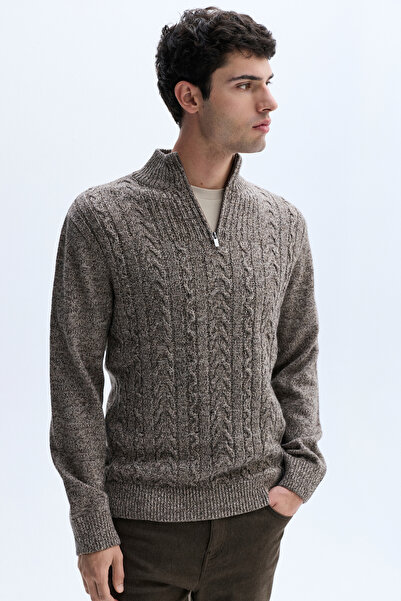 Mudo Mulinelli Zip-Up Stand-Up Collar Sweater