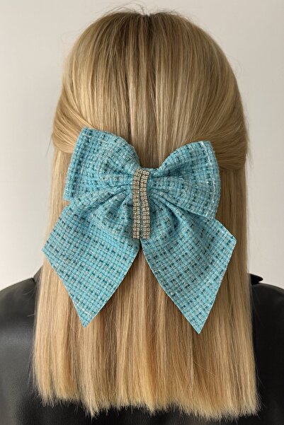 TAKIŞTIR Синя стрічка з фігурними камінцями та автоматичною застібкою