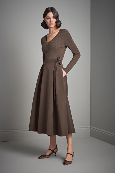 JOIN US V-Neck Brown Knitwear Sweater