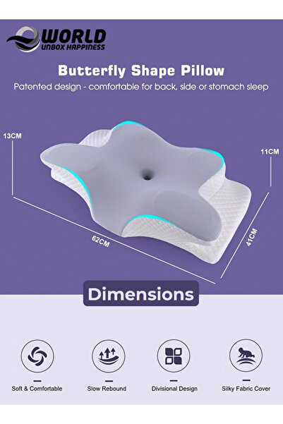Eworld Memory Foam Butterfly Cervical Pillow , Orthopedic Neck & Shoulder Pain Relief with Eye Mask