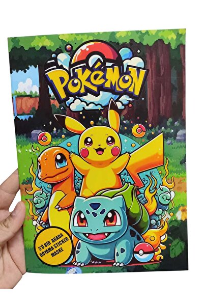 Emrah Gültekin Boyama Kitabı 3’ü 1 Arada Set | Sticker Sayfası + Pokemon Mask...