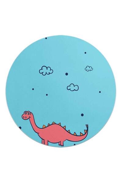 LOUD UNIVERSE وسادة ماوس دائرية مرنة بتصميم ديناصور للأطفال