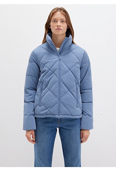 Mavi premium regular fit kapitone şişme mont