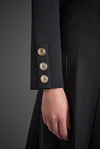JOIN US Black Knitwear Jacket with Gold Button Detail and Pockets