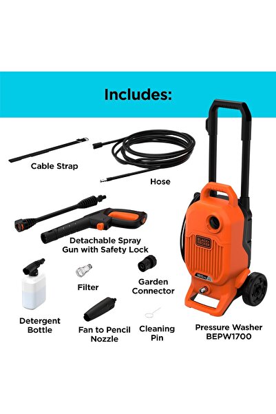 Black&Decker Black & Decker 1700W 125 Bar/1800 PSI Pressure Washer