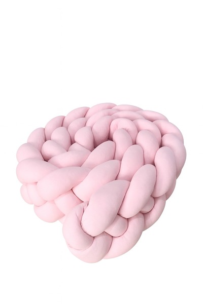 Jaju Baby حاجز حماية جانبي لسرير الأطفال بطول 400 سم، 4 طبقات، لون وردي فاتح