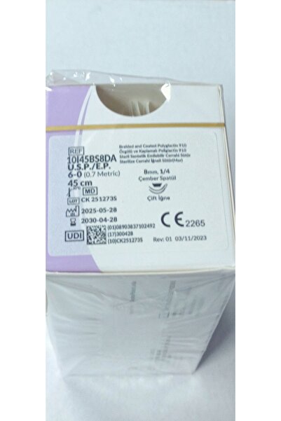 TRUSILK TRUSYNTH GÖZ 6.0 ÇEMBER SPATÜL CERRAHİ İPLİK İĞNELİ (12 ADET)