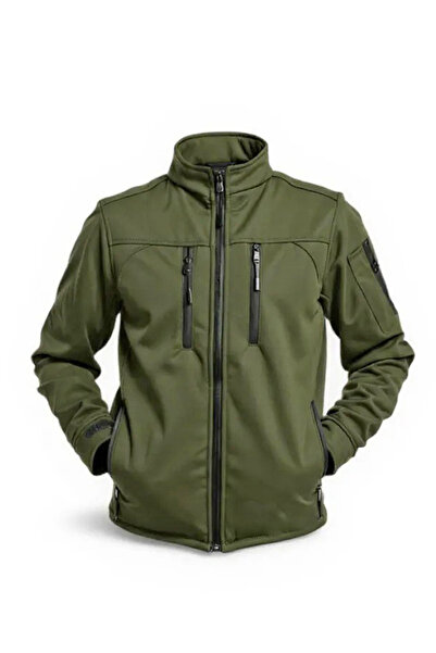 çelebi workwear Softshell İçi Polarlı Rüzgar Geçirmez Su İtici Haki Mont