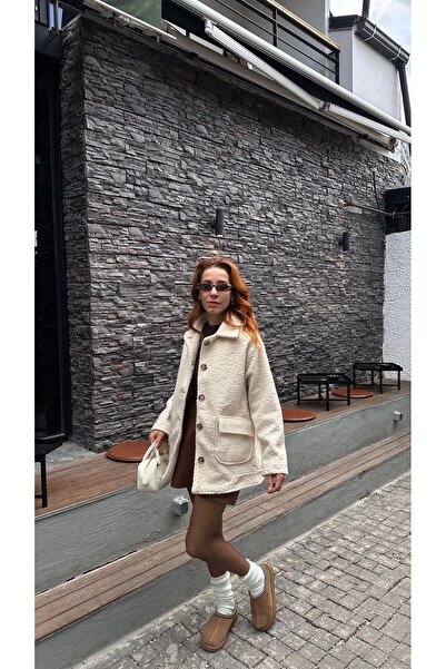 MADAME MELEK Zr Model Brand Teddy Coat
