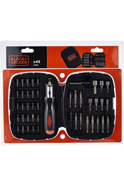 Blackdekor Black & Decker 45 Pieces Ratchet Screwdriver Bit Set, A7039-Xj