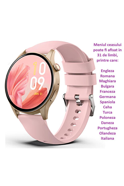 Zenark ZENARK® Y8 LITE Smart Watch, Ultra 4K AMOLED Screen, Blood Sugar, Heart, HRV, Blood Pressure, SpO2, Call, Pink