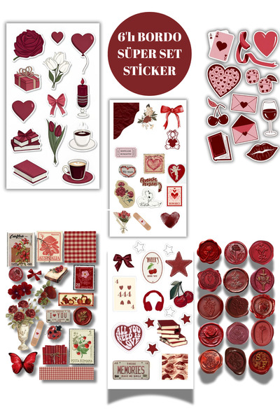 elviano 6'LI BORDO STİCKER SET AJANDAYA UYGUN