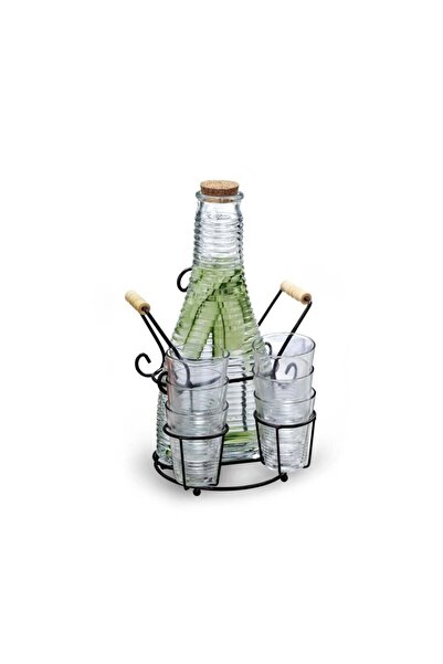 Generic 8-Piece Food-Safe High Quality Glass Beverage Decanter Set with Stand Clear