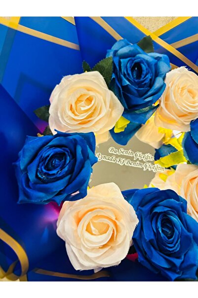 Şans çiçek hediyelik & dekorasyon Yapay güllerle tasarlanmış ayna buketi