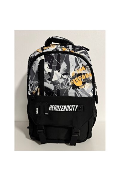 DİVERS Rucsac HeroZeroCity Negru/Alb/Galben