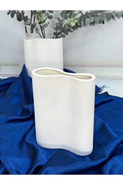 MİEN DEKORATİF SERAMİK VAZO 22/17 CM TKEBT BEYAZ