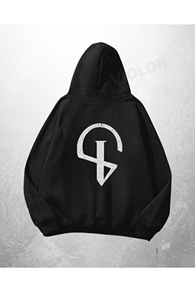 Bravebell Μαύρο Unisex Φούτερ με κουκούλα με στάμπα το σύμβολο βέλους και ove...
