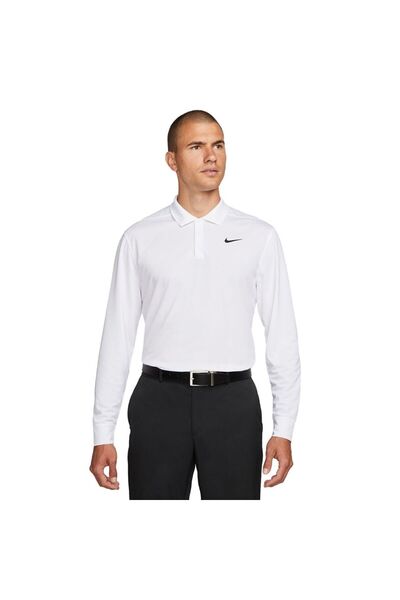 Nike M Nk Df Victory Solid Ls Polo White Men's Golf T-Shirt Dn2344-100