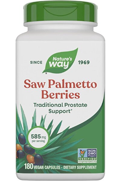 Nature's Way توت منشار بالميتو؛ 585 ملغ؛ معتمد من مشروع غير معدل وراثيًا؛ معت...