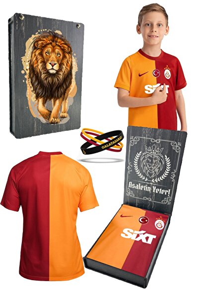Galatasaray Original Licensed 23-24 Season Yellow Red Patched 5-Star Kids Jer...
