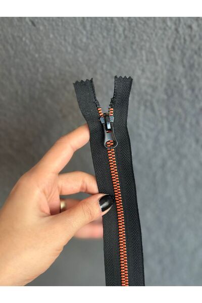 Gönülden Tasarım Цветен цип с зъбци 24x3 см оранжев