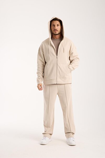 Store %100 Pamuk Erkek Oversize Kapüşonlu Sweatshirt ve Eşofman Altı (Takım)