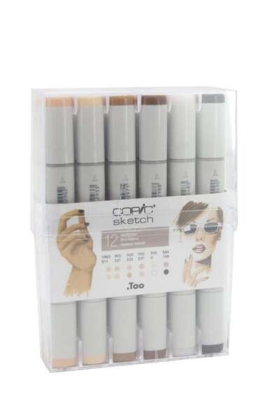 Copic Sketch Skin Tone Set (12 Colors) Artistic Drawing Pen