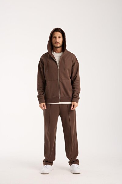 Store %100 Pamuk Erkek Oversize Kapüşonlu Sweatshirt ve Eşofman Altı (Takım)