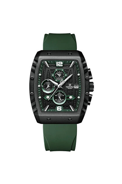 Naviforce Ceas bărbătesc sport casual cuarț analogic silicon cronograf verde