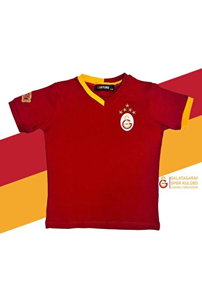 Galatasaray Original Licensed 5 Star Red Basic Children's T-Shirt