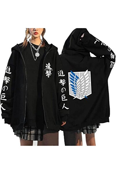 MAGORS سترة رياضية من القطن مطبوعة برسومات أنمي هجوم العمالقة، بأكمام طويلة، ...