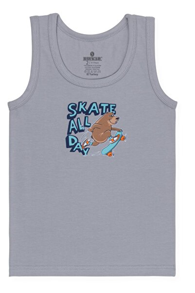 BAYKAR Boys' Cotton Crew Neck Printed Tank Top T-Shirt 3-Pack 2526 Colorful