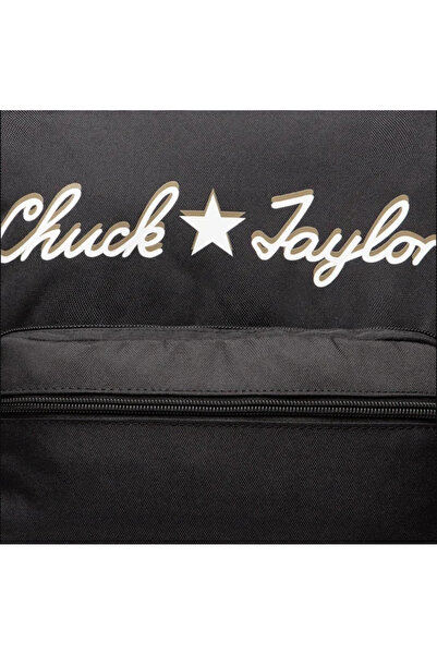 Converse Unisex Black Backpack with Star Chevron Logo & Multiple Pockets