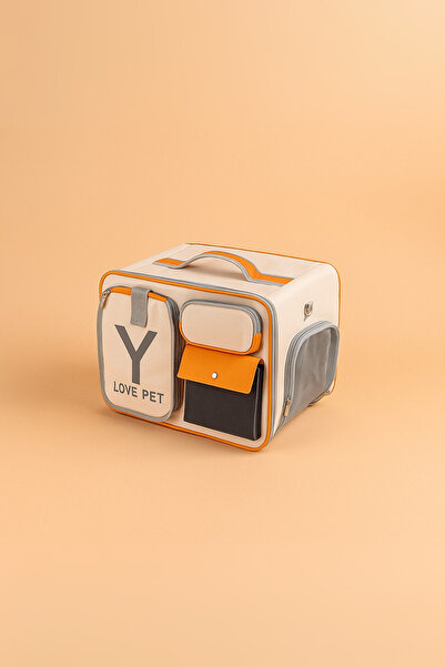 Coolizz Renkli & Çok Cepli Kedi Taşıma Çantası