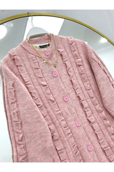 YEDİLALE Firfir Detailed Buttoned Knitwear Cardigan [78 cm Medium]