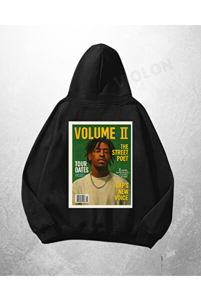 Violon Μαύρο Unisex Φούτερ με κουκούλα, Μέγεθος Oversize, με τυπωμένο σχέδιο ...