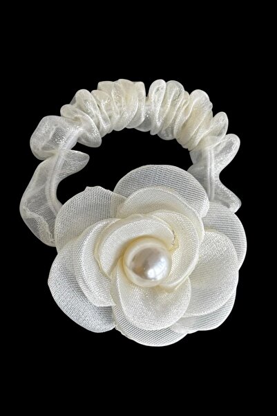 TAKIŞTIR Cream Color Flower Figured Bagel Buckle
