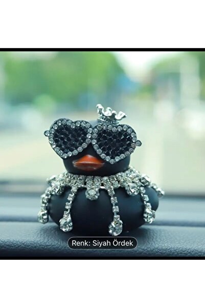 Oasis Life LÜKS TAŞ DETAYLI SİYAH ÖRDEK ARABA SÜSÜ 1 ADET