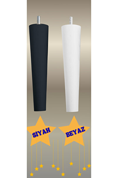 yılmaz ahşap Picioare de masă conice vopsite alb-negru de 60 cm, 5 bucăți