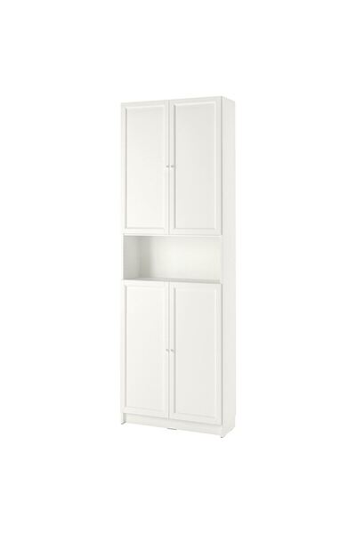 hobiurun Kapaklı kitaplık, beyaz, 80x30x237 cm