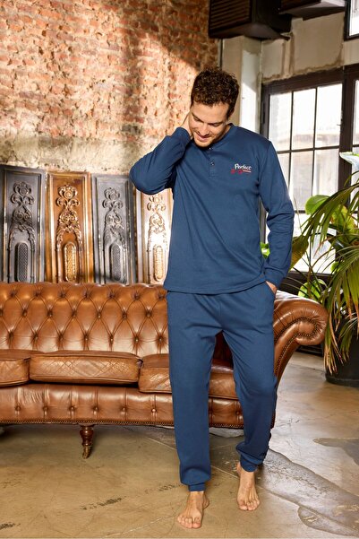 pijamacity YARIM PATLI PAÇASI MANŞETLİ CEPLİ ERKEK PİJAMA TAKIMI
