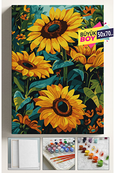 Genel Markalar Sayılarla Boyama Seti Numaralı Tuval Fırça Boya Dahil Kasnaklı...